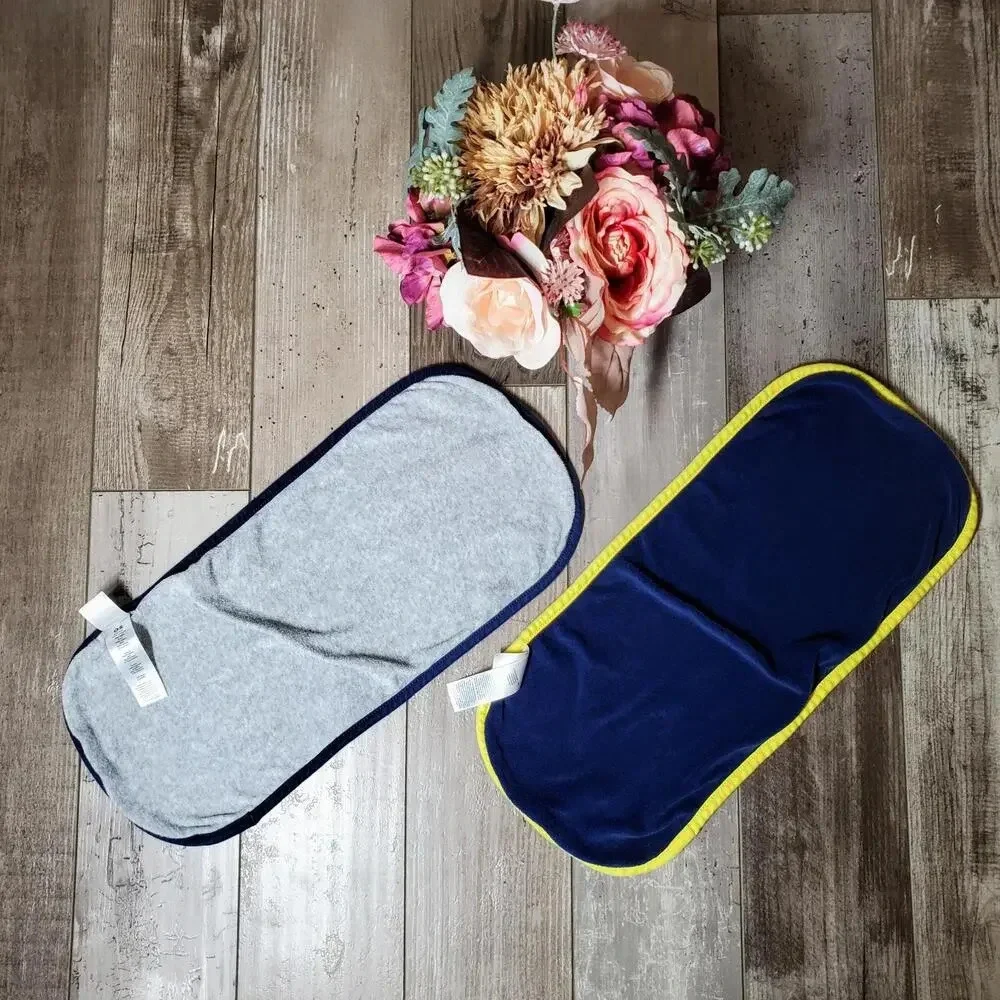 Carter's One Size Baby Burp Cloth Bundle Blue Gray Yellow Striped EUC